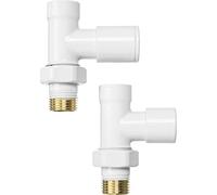 Válvulas de radiadores blancos rectos Inline establecen paquete de 1/2"de entrada + detentor 15mm bsp