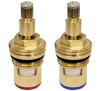 Válvulas de repuesto para grifo de latón con inserto de disco cerámico, cartucho de tuerca para agua fría y caliente, 1/4 de vuelta, 20 dientes, G 1/2 pulgadas