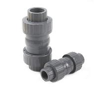 Válvulas de retención de UPVC de 20-63 mm, válvula de retención de doble unión con válvula antirretorno que previene el reflujo en tuberías de agua.