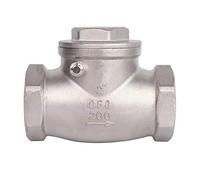 Válvulas de retención Válvula horizontal con boca alambre acero inoxidable DN15-DN50, válvula oscilante rosca hembra 304 1/2-2 pulgadas(DN15)