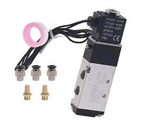 Válvulas mecánicas manuales y neumáticas 4V110-06 Válvula Solenoide de 5/2 Vías Puerto 1/8" DC12V/24V AC110V/220V Kit(Wire 8mm Fitting,AC110V)