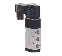 Válvulas mecánicas manuales y neumáticas 4V110-06 Válvula Solenoide de 5/2 Vías Puerto 1/8" DC12V/24V AC110V/220V Kit(Only 4v11006 Led,AC220V)