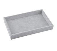 Valyria Bandeja de terciopelo para joyas, organizador apilable para anillos, aretes, collares, colgantes y pulseras (gris)