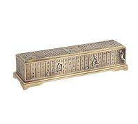 Vamior Caja de Soporte for Incienso, Quemador aleación Zinc con Receptor Cenizas, Relieve Sutra del corazón for Palos 21cm, Tono Bronce(A)
