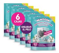 Vamoosh Limpiador de Lavadoras 6 en 1, Aroma Algodón Fresco. Disuelve pelo, elimina olores y cal, limpia en profundidad, deja olor fresco, antibacteriano, desincrusta, 6 lavados