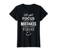 Vamos a centrarnos en Todos los Errores Que no cometí Hoy Camiseta gráfica económica, Mujer, Negro, XL
