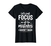 Vamos a centrarnos en Todos los Errores Que no he Hecho Graciosos Camiseta gráfica económica, Mujer, Negro, XL