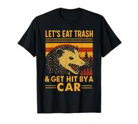 Vamos a Comer Basura ser golpeado por un Coche Divertido zarigüeya Vintage Retro Camiseta