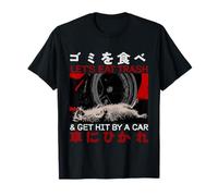 Vamos a Comer Basura y ser golpeado por el Coche Vintage zarigüeya Japonesa Camiseta