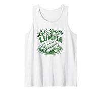 Vamos a Compartir Lumpia Filipino Food Lover Vintage Graphic Art Camiseta sin Mangas