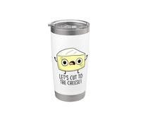 Vamos a cortar al queso divertido juego de palabras de comida Vaso térmico de acero inoxidable de doble pared