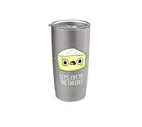 Vamos a cortar al queso divertido juego de palabras de comida Vaso térmico de acero inoxidable de doble pared