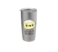 Vamos a cortar al queso divertido juego de palabras de comida Vaso térmico de acero inoxidable de doble pared