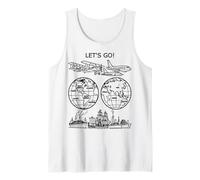 Vamos a Dar la Vuelta al Mundo Vintage Travel Art 2 Shapes Mania Camiseta sin Mangas