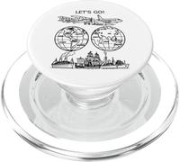 Vamos a Dar la Vuelta al Mundo Vintage Travel Art 2 Shapes Mania PopSockets PopGrip para MagSafe