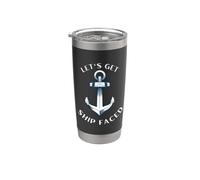Vamos a hacer frente al barco | Vintage Sailor Nautical Vacation Vaso térmico de acero inoxidable de doble pared