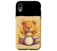 Vamos a Jam con este oso de peluche mecedora en tambores Carcasa para iPhone XR