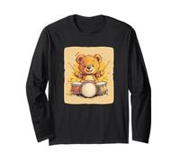 Vamos a Jam con este oso de peluche mecedora en tambores Manga Larga