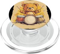 Vamos a Jam con este oso de peluche mecedora en tambores PopSockets PopGrip para MagSafe