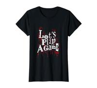 Vamos a Jugar un Juego Camiseta gráfica económica, Mujer, Negro, XL
