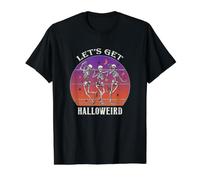 Vamos a ponernos extraños Esqueletos Divertidos Halloween Camiseta gráfica económica, Hombre, Negro, L
