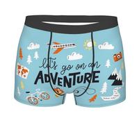 Vamos A Una Aventura Hombre Boxer Shorts Elásticos Ropa Interior Cómoda Bóxer para Dormir Uso Diario Viaje L