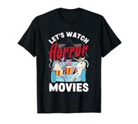 Vamos a Ver películas de Terror Halloween Funny Ghost Skeleton Camiseta