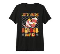 Vamos a Ver películas de Terror Halloween Funny Ghost Skeleton Camiseta Premium