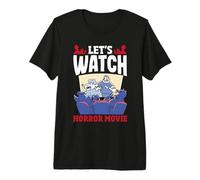Vamos a Ver películas de Terror Halloween Funny Ghost Skeleton Camiseta Premium