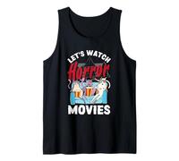 Vamos a Ver películas de Terror Halloween Funny Ghost Skeleton Camiseta sin Mangas