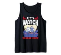 Vamos a Ver películas de Terror Halloween Funny Ghost Skeleton Camiseta sin Mangas