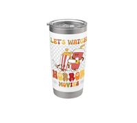 Vamos a ver películas de terror Halloween Funny Ghost Skeleton Vaso térmico de acero inoxidable de doble pared