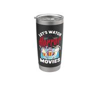 Vamos a ver películas de terror Halloween Funny Ghost Skeleton Vaso térmico de acero inoxidable de doble pared