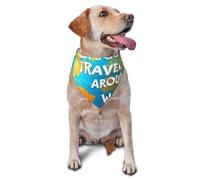 Vamos A Viajar Alrededor del Mundo (Impresión) Baberos Perros Duradero Bandanas Perros Ajustable Bufanda Mascota para Cachorros Accesorios Uso Diario
