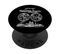 Vamos Alrededor del Mundo Vintage Travel Art Shapes Mania PopSockets PopGrip Adhesivo