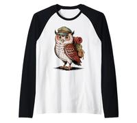 Vamos de excursión aventura con búho Camiseta Manga Raglan