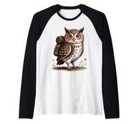 Vamos de excursión aventura con búho Camiseta Manga Raglan