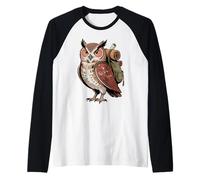 Vamos de excursión aventura con búho Camiseta Manga Raglan