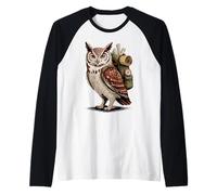 Vamos de excursión aventura con búho Camiseta Manga Raglan