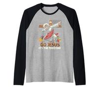 ¡Vamos, Jesús! Es el Tercer día, Divertido, golpeando a Jesús, el día de Pascua Camiseta Manga Raglan