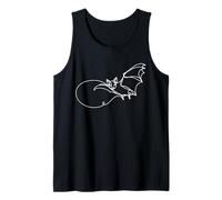 Vampire Bat Line Art Wildlife Ilustración Diseño Camiseta sin Mangas