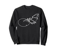 Vampire Bat Line Art Wildlife Ilustración Diseño Sudadera