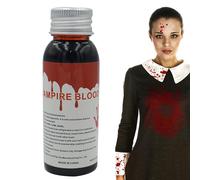 Vampire Blood - 100 ml de líquido de sangre falso realista, prop de maquillaje lavable | Gel de salpicaduras no tóxico no tóxico para disfraces de novia vampiros, sangre artificial para v