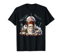 Vampire Coffee Cup Graphic For Women and Men Halloween Bat Camiseta