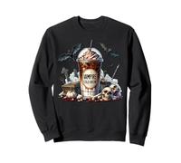 Vampire Coffee Cup Graphic For Women and Men Halloween Bat Sudadera