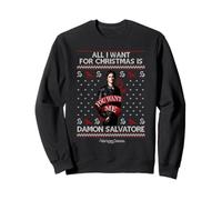 Vampire Diaries All I Want for Christmas is Damon Salvatore Sudadera