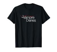 VAMPIRE DIARIES Logo Camiseta Unisex Adulto Sólido Manga Corta Negro T-Shirt Gráfico Impreso