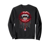 Vampire Lips Fangs LGBTQ Pride Rainbow Heart Halloween Sudadera