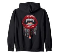 Vampire Lips Fangs LGBTQ Pride Rainbow Heart Halloween Sudadera con Capucha
