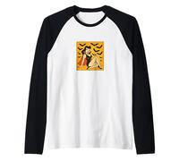 Vampire Pinup Girl Retro Gótico Halloween Sexy Diseño Espeluznante Camiseta Manga Raglan